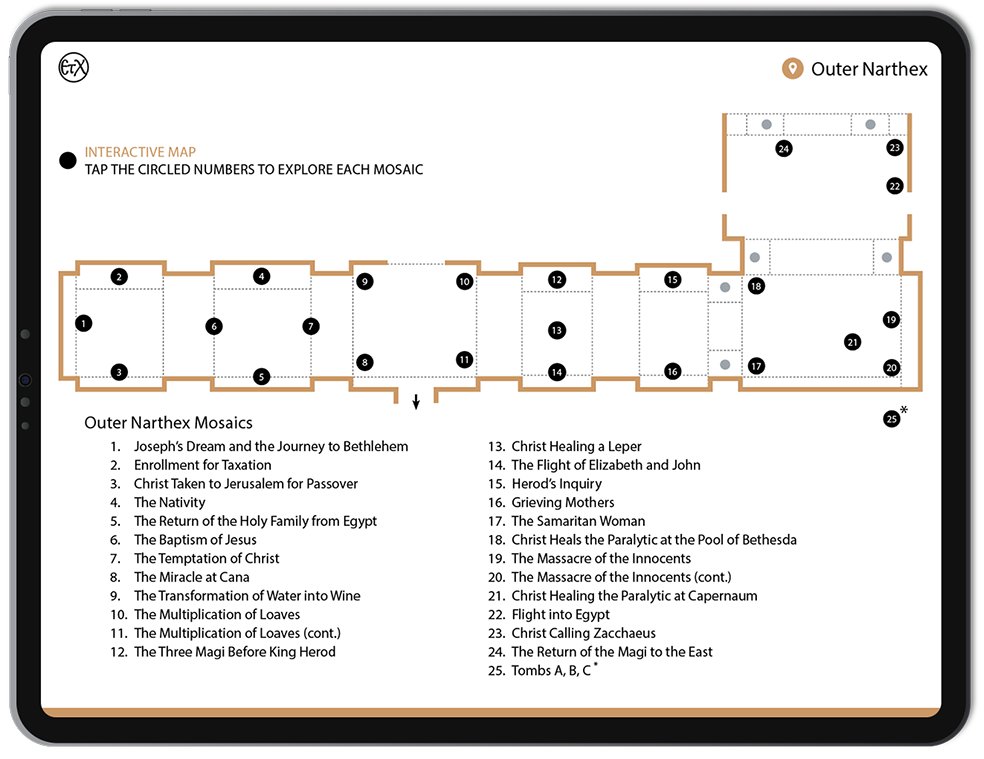 Chora Museum (Kariye Camii) Outer Narthex, Interactive Book Map